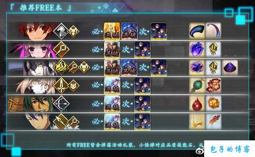 FGO CCC 联动之睁开眼眸自由本 血斧 Free 本全方位配置及掉落详情解析